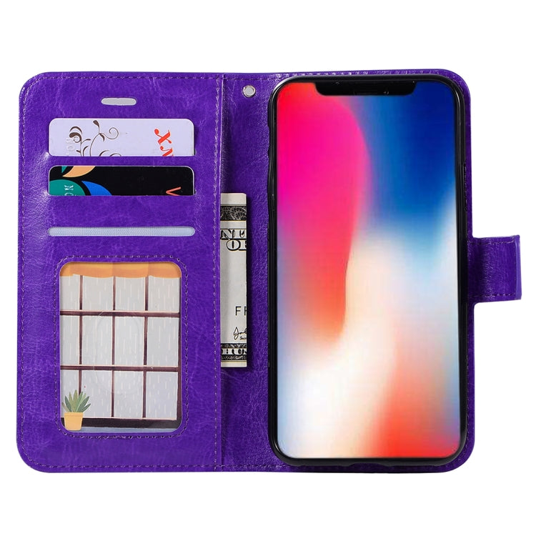 For iPhone X / XS Crazy Horse Texture Horizontal Flip Leather Case with Holder & Card Slots & Wallet & Photo Frame