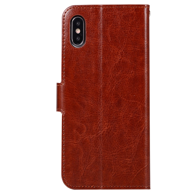 For iPhone X / XS Crazy Horse Texture Horizontal Flip Leather Case with Holder & Card Slots & Wallet & Photo Frame