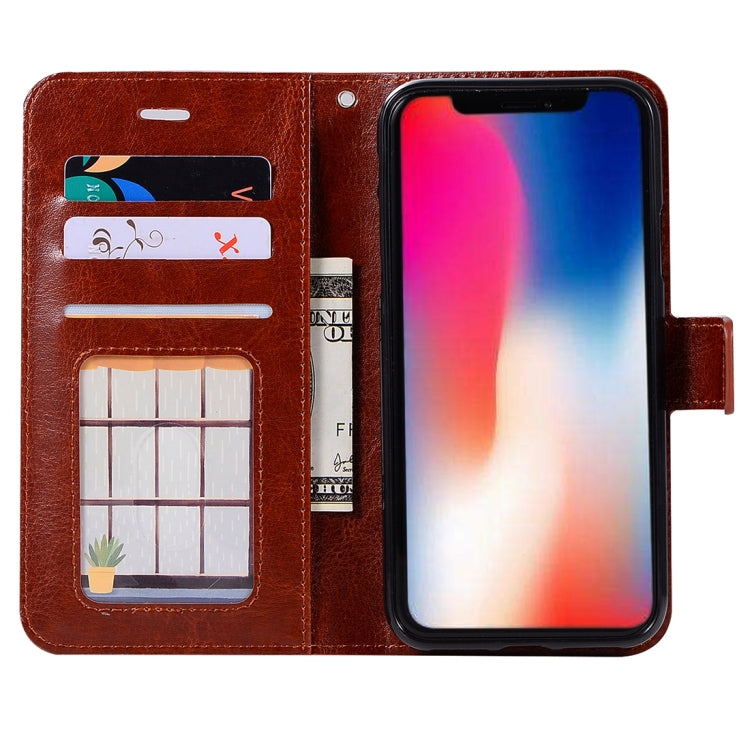For iPhone X / XS Crazy Horse Texture Horizontal Flip Leather Case with Holder & Card Slots & Wallet & Photo Frame