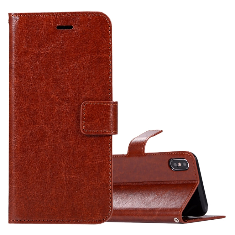 For iPhone X / XS Crazy Horse Texture Horizontal Flip Leather Case with Holder & Card Slots & Wallet & Photo Frame