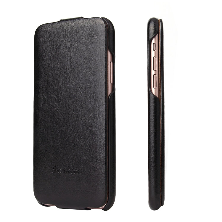 For iPhone X / XS Fierre Shann Retro Oil Wax Texture Vertical Flip PU Leather Case