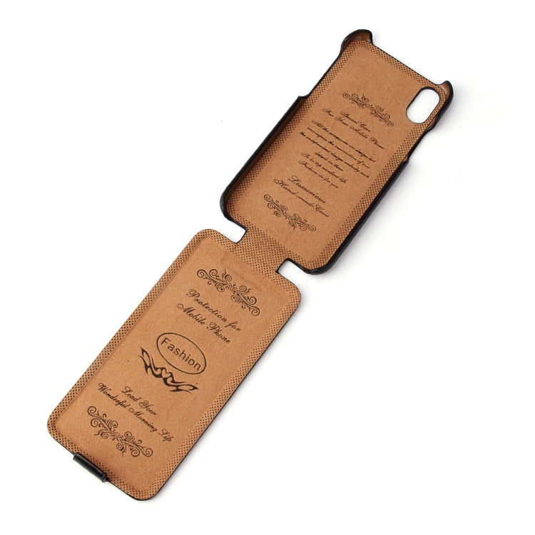 For iPhone X / XS Fierre Shann Retro Oil Wax Texture Vertical Flip PU Leather Case