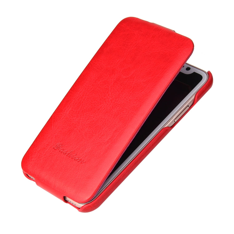 For iPhone X / XS Fierre Shann Retro Oil Wax Texture Vertical Flip PU Leather Case