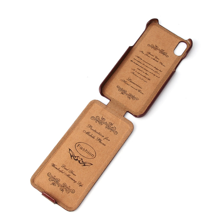 For iPhone X / XS Fierre Shann Retro Oil Wax Texture Vertical Flip PU Leather Case