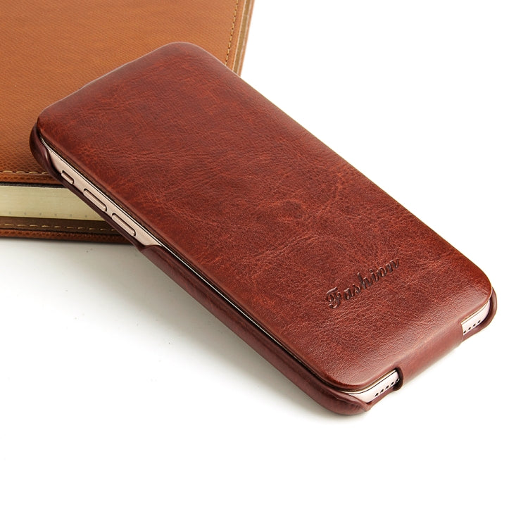 For iPhone X / XS Fierre Shann Retro Oil Wax Texture Vertical Flip PU Leather Case
