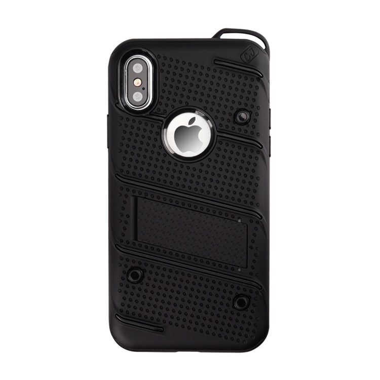 For iPhone X / XS Charm Knight Detachable PC + TPU Combination Protective Case with Holder