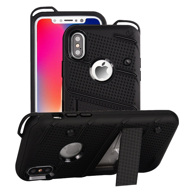 For iPhone X / XS Charm Knight Detachable PC + TPU Combination Protective Case with Holder