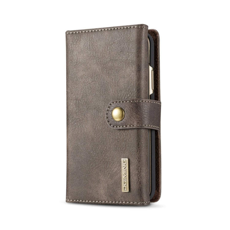 For iPhone X / XS DG.MING Triple Fold Crazy Horse Texture Horizontal Flip Magnetic Protective Case with Holder & Card Slots & Wallet