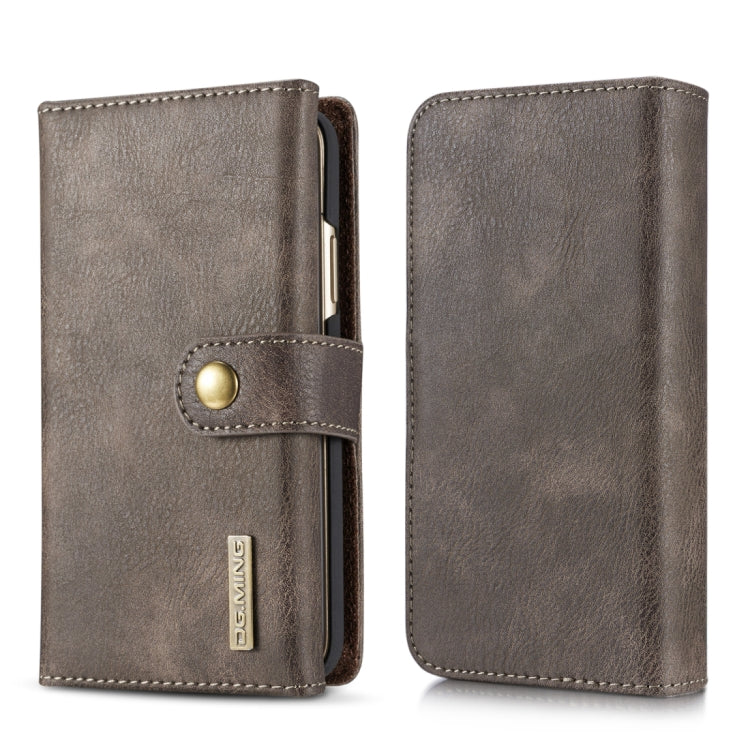 For iPhone X / XS DG.MING Triple Fold Crazy Horse Texture Horizontal Flip Magnetic Protective Case with Holder & Card Slots & Wallet