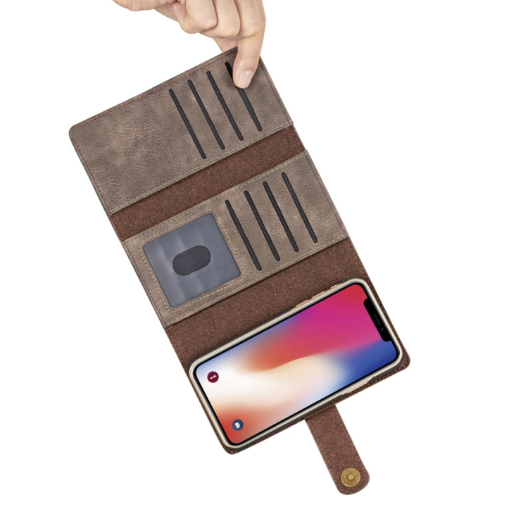 For iPhone X / XS DG.MING Triple Fold Crazy Horse Texture Horizontal Flip Magnetic Protective Case with Holder & Card Slots & Wallet