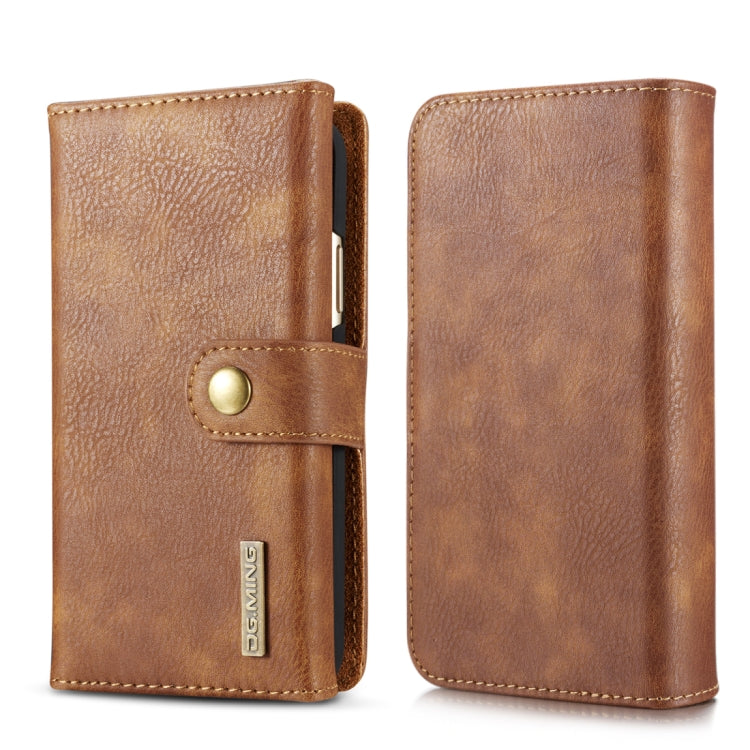 For iPhone X / XS DG.MING Triple Fold Crazy Horse Texture Horizontal Flip Magnetic Protective Case with Holder & Card Slots & Wallet