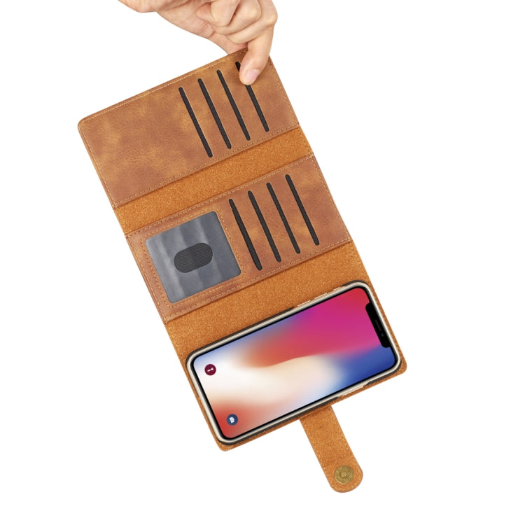 For iPhone X / XS DG.MING Triple Fold Crazy Horse Texture Horizontal Flip Magnetic Protective Case with Holder & Card Slots & Wallet