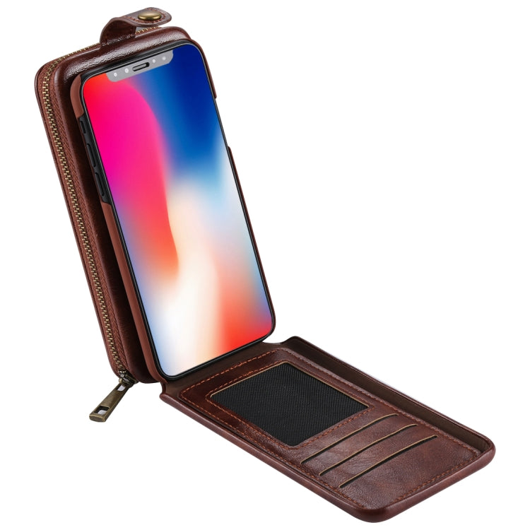 For iPhone X / XS Wallet Style Retro Cowhide Texture Vertical Flip PU Case with Card Slots & Wallet & Photo Frame