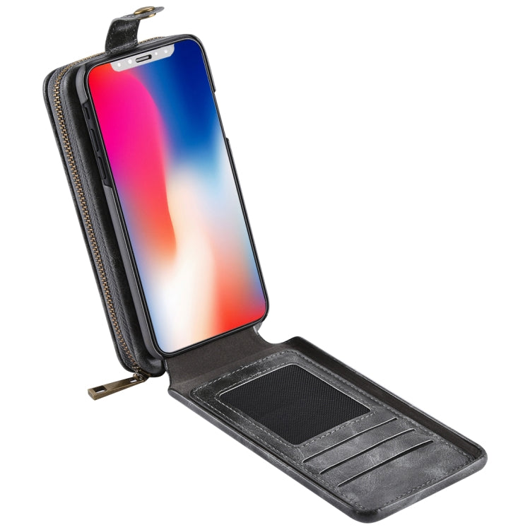 For iPhone X / XS Wallet Style Retro Cowhide Texture Vertical Flip PU Case with Card Slots & Wallet & Photo Frame