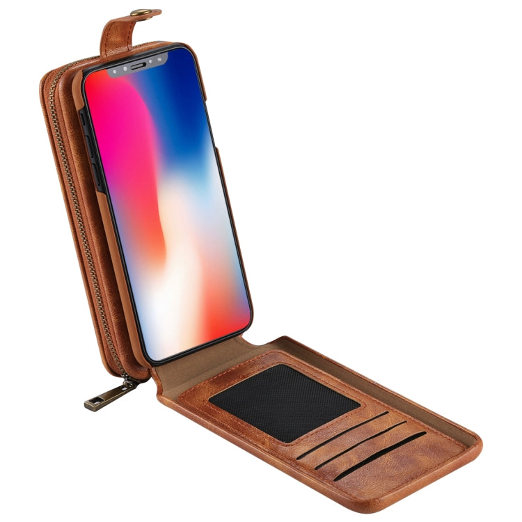 For iPhone X / XS Wallet Style Retro Cowhide Texture Vertical Flip PU Case with Card Slots & Wallet & Photo Frame