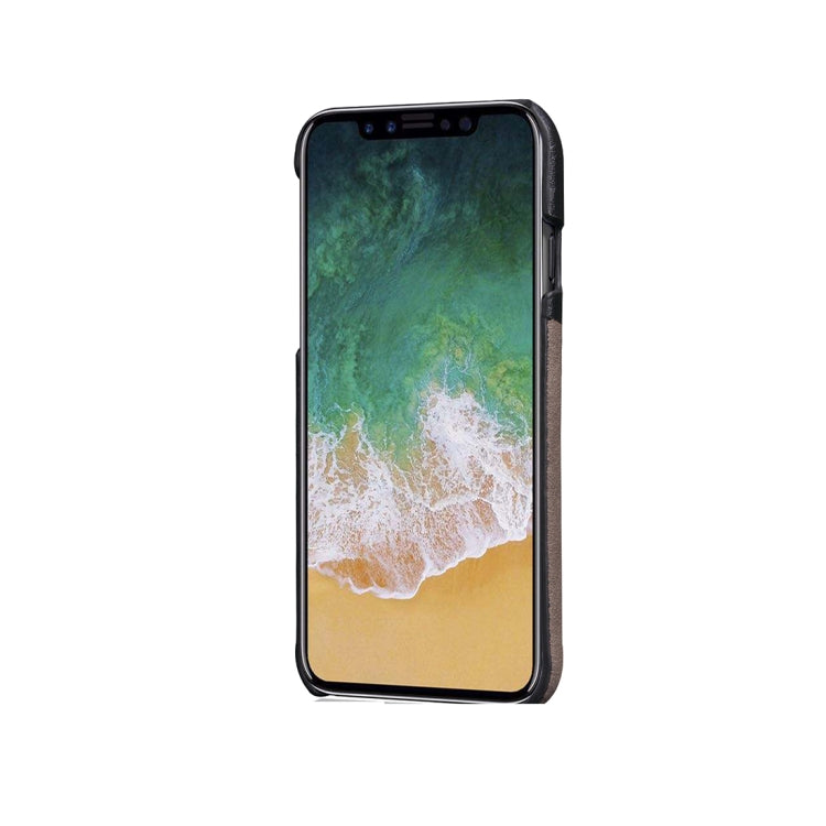 For iPhone X / XS Contrast Color PU Leather Protector Back Case with Card Slot