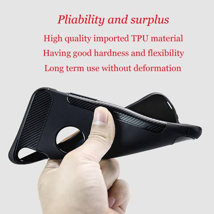 For iPhone X / XS Carbon Fiber Anti-slip TPU Protective Case