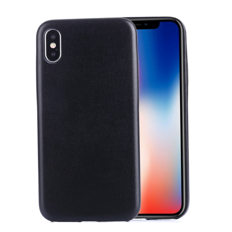 For iPhone X / XS Drop-proof PU Protective Case Back Cover