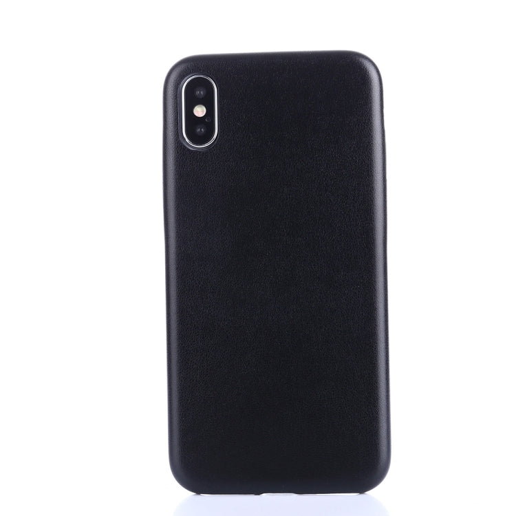 For iPhone X / XS Drop-proof PU Protective Case Back Cover