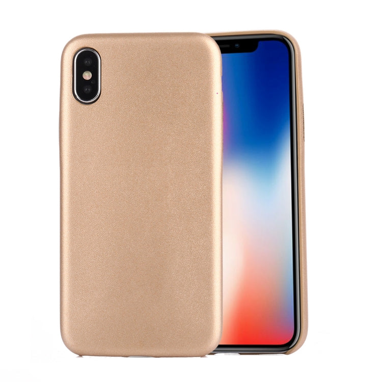 For iPhone X / XS Drop-proof PU Protective Case Back Cover