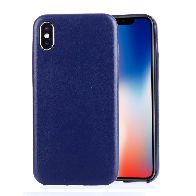 For iPhone X / XS Drop-proof PU Protective Case Back Cover
