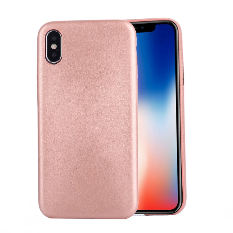 For iPhone X / XS Drop-proof PU Protective Case Back Cover