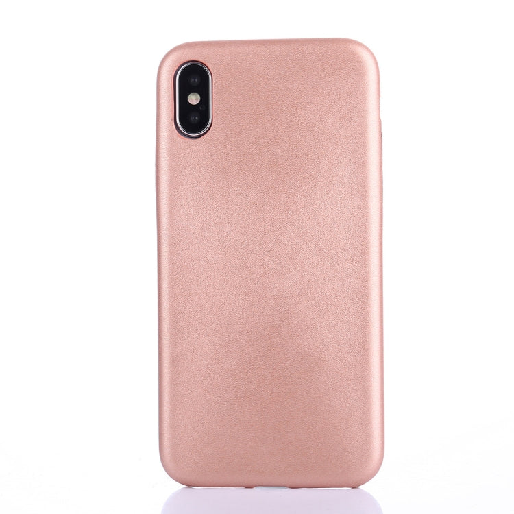 For iPhone X / XS Drop-proof PU Protective Case Back Cover
