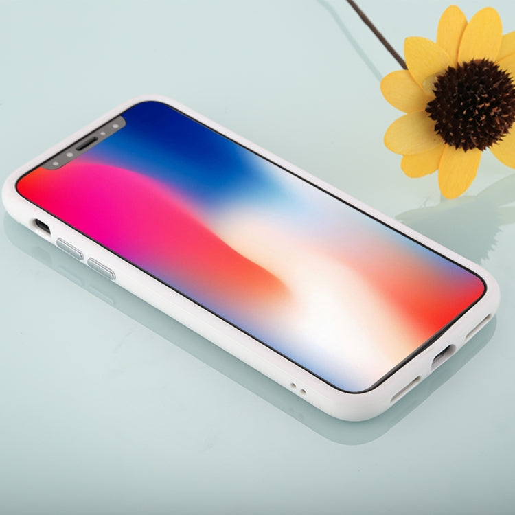 For iPhone X / XS PC Hard Glue + TPU Soft Glue Bumper Frame(White)