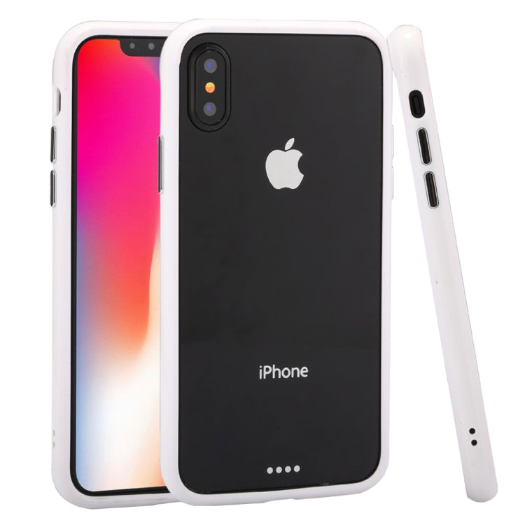 For iPhone X / XS PC Hard Glue + TPU Soft Glue Bumper Frame(White)