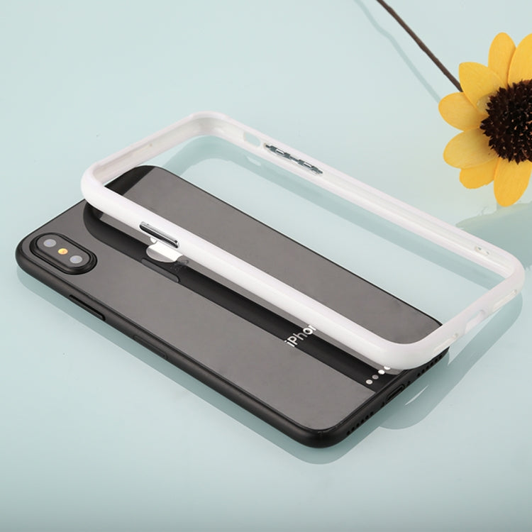 For iPhone X / XS PC Hard Glue + TPU Soft Glue Bumper Frame(White)