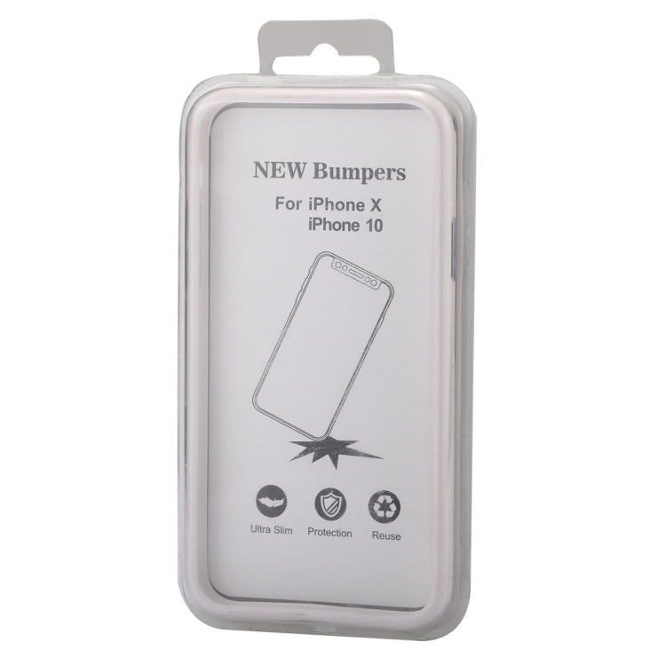 For iPhone X / XS PC Hard Glue + TPU Soft Glue Bumper Frame(White)