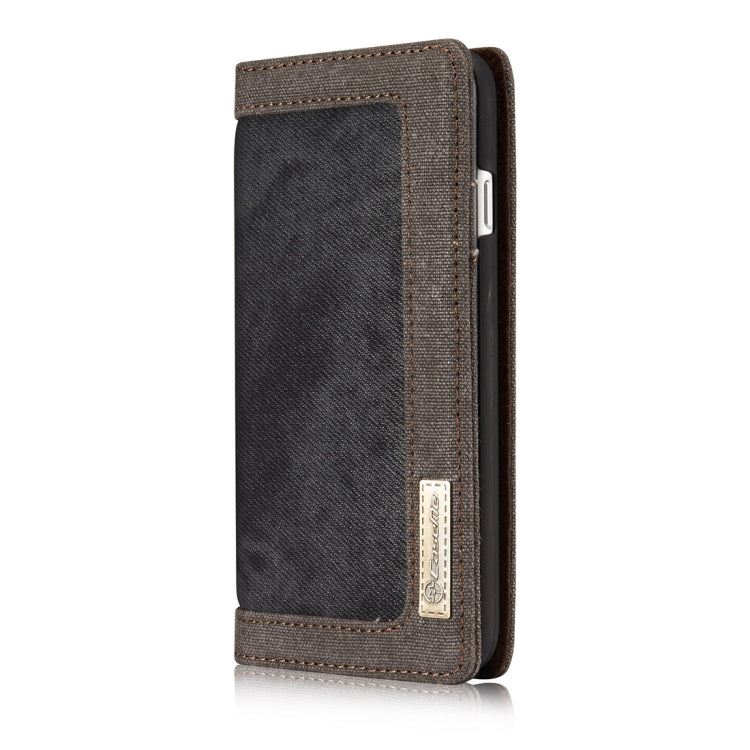 For iPhone X / XS CaseMe Denim + Canvas + PC Material Horizontal Flip Leather Case with Card Slot & Holder & Wallet & Photo Frame