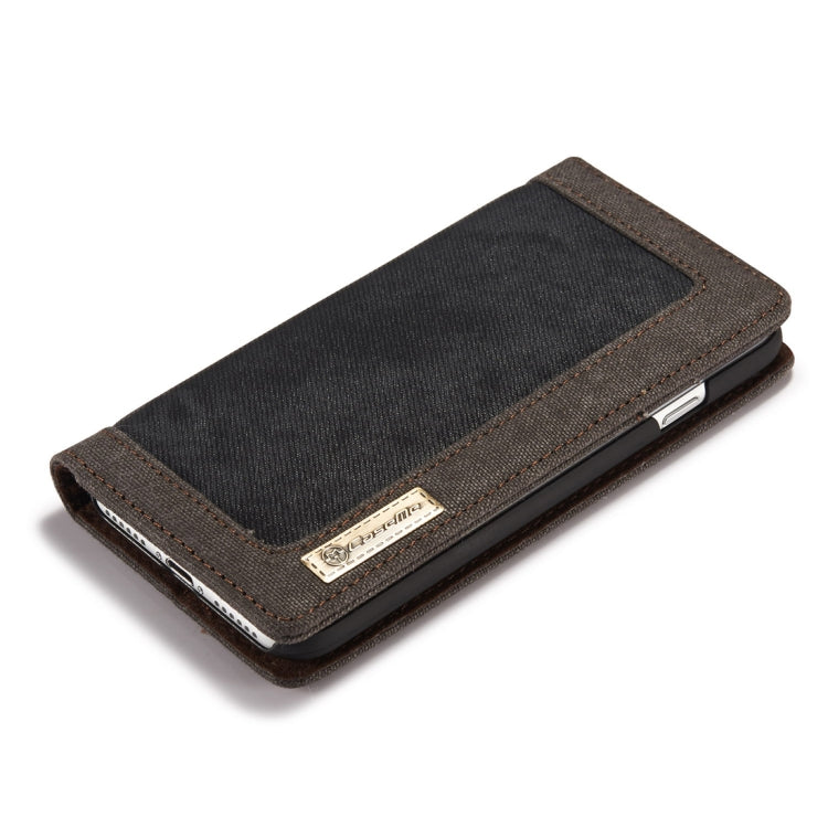 For iPhone X / XS CaseMe Denim + Canvas + PC Material Horizontal Flip Leather Case with Card Slot & Holder & Wallet & Photo Frame