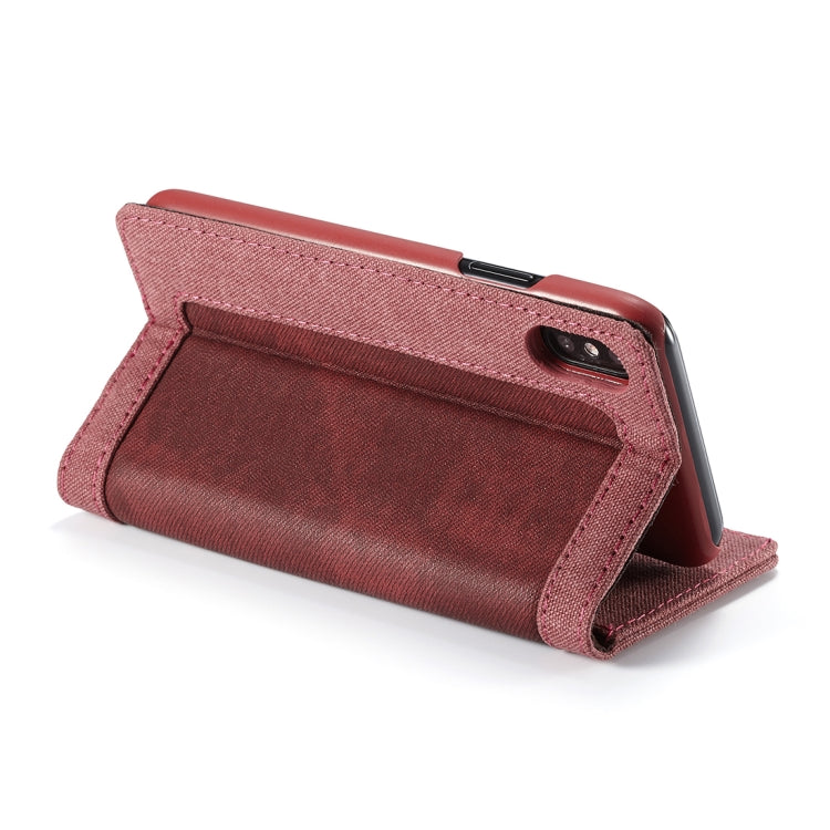 For iPhone X / XS CaseMe Denim + Canvas + PC Material Horizontal Flip Leather Case with Card Slot & Holder & Wallet & Photo Frame