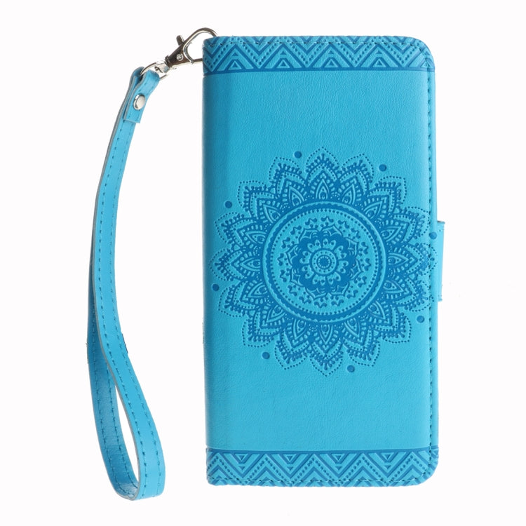For iPhone X / XS Embossment Mandala Pattern Horizontal Flip Leather Case with Holder & Card Slots & Wallet & Lanyard