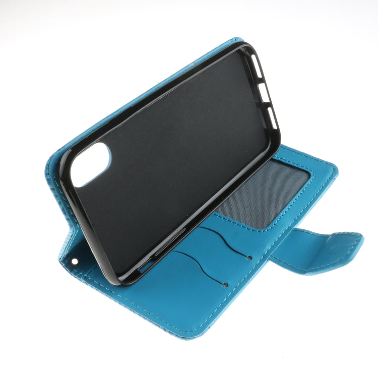 For iPhone X / XS Embossment Mandala Pattern Horizontal Flip Leather Case with Holder & Card Slots & Wallet & Lanyard