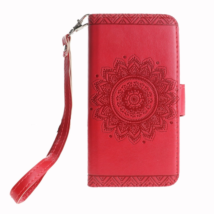 For iPhone X / XS Embossment Mandala Pattern Horizontal Flip Leather Case with Holder & Card Slots & Wallet & Lanyard
