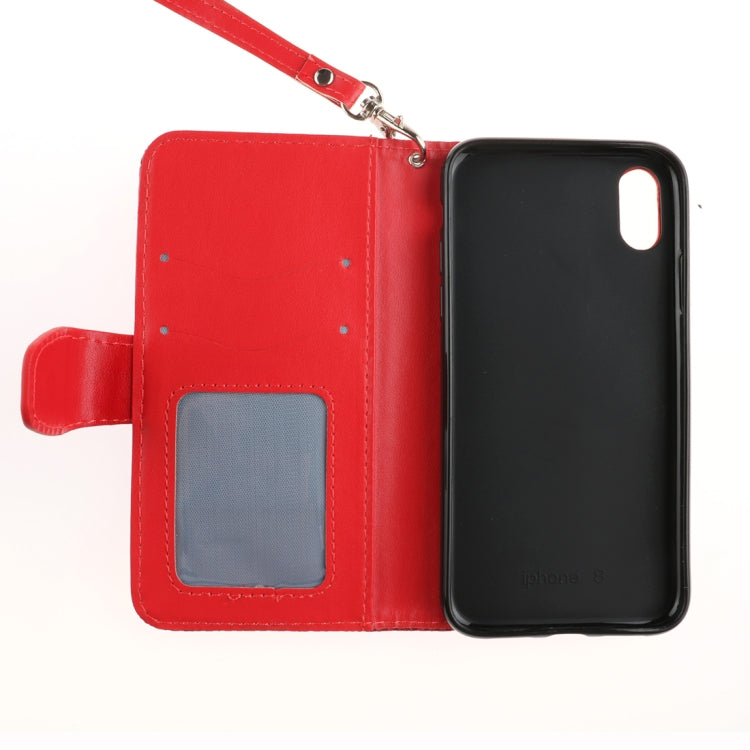 For iPhone X / XS Embossment Mandala Pattern Horizontal Flip Leather Case with Holder & Card Slots & Wallet & Lanyard