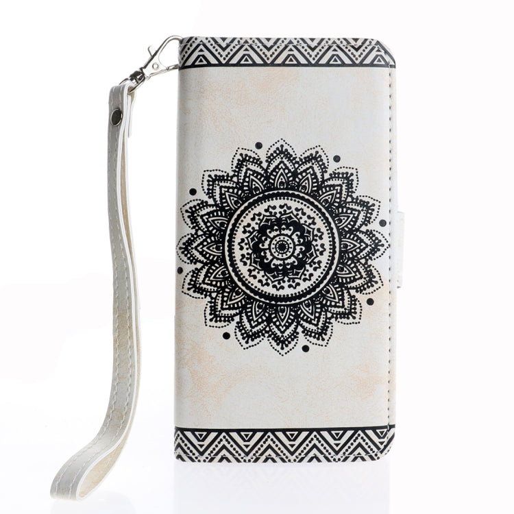 For iPhone X / XS Embossment Mandala Pattern Horizontal Flip Leather Case with Holder & Card Slots & Wallet & Lanyard