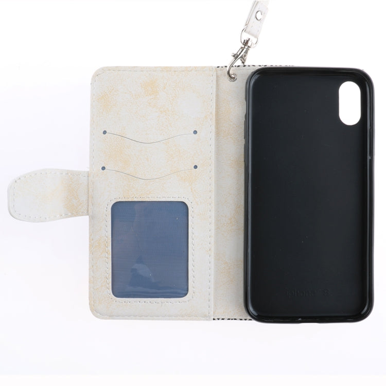 For iPhone X / XS Embossment Mandala Pattern Horizontal Flip Leather Case with Holder & Card Slots & Wallet & Lanyard
