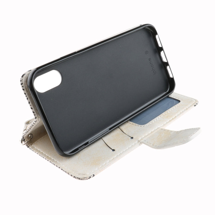 For iPhone X / XS Embossment Mandala Pattern Horizontal Flip Leather Case with Holder & Card Slots & Wallet & Lanyard