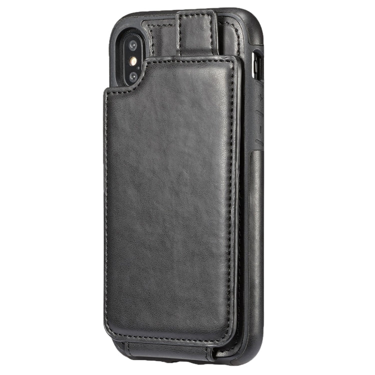 For iPhone X / XS Retro PU Leather Texture Vertical Flip Protective Leather Case with Card Slots & Wallet & Photo Frame