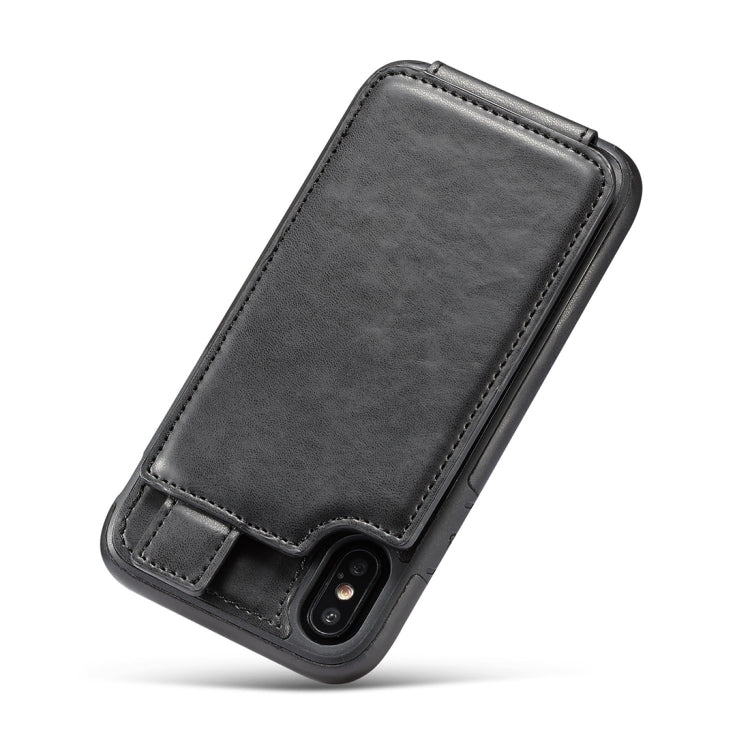 For iPhone X / XS Retro PU Leather Texture Vertical Flip Protective Leather Case with Card Slots & Wallet & Photo Frame