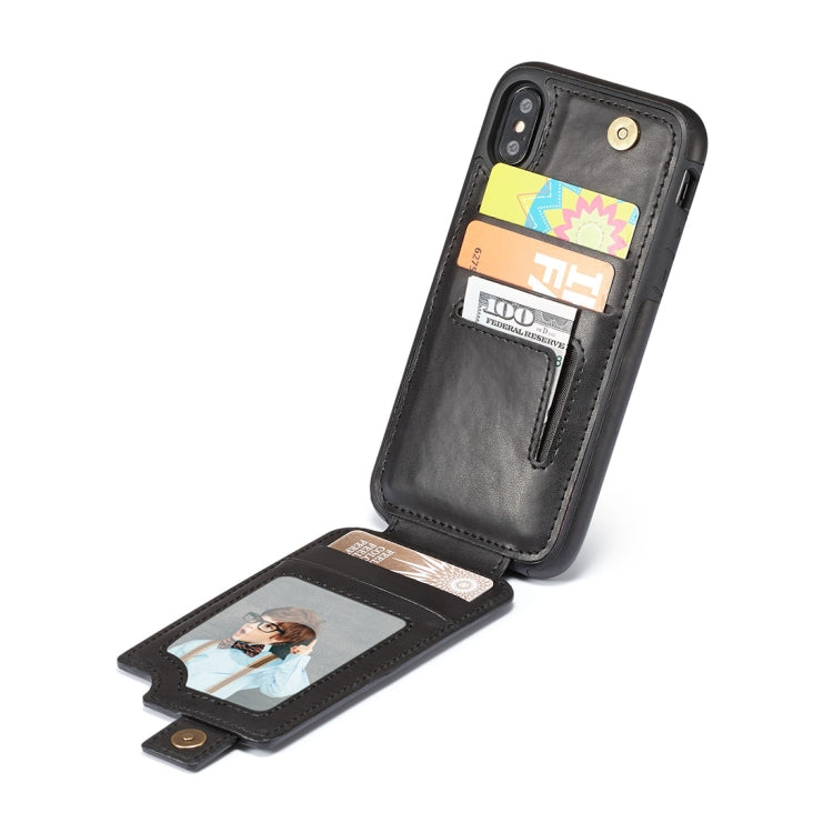 For iPhone X / XS Retro PU Leather Texture Vertical Flip Protective Leather Case with Card Slots & Wallet & Photo Frame