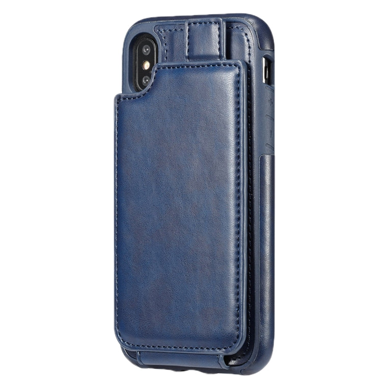 For iPhone X / XS Retro PU Leather Texture Vertical Flip Protective Leather Case with Card Slots & Wallet & Photo Frame