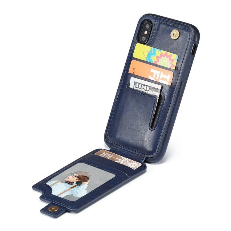 For iPhone X / XS Retro PU Leather Texture Vertical Flip Protective Leather Case with Card Slots & Wallet & Photo Frame
