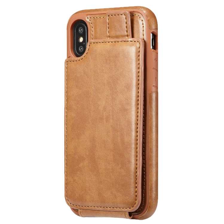 For iPhone X / XS Retro PU Leather Texture Vertical Flip Protective Leather Case with Card Slots & Wallet & Photo Frame