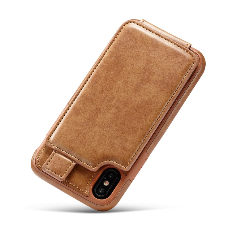 For iPhone X / XS Retro PU Leather Texture Vertical Flip Protective Leather Case with Card Slots & Wallet & Photo Frame