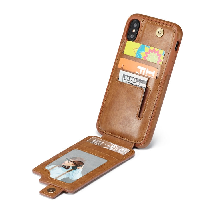 For iPhone X / XS Retro PU Leather Texture Vertical Flip Protective Leather Case with Card Slots & Wallet & Photo Frame