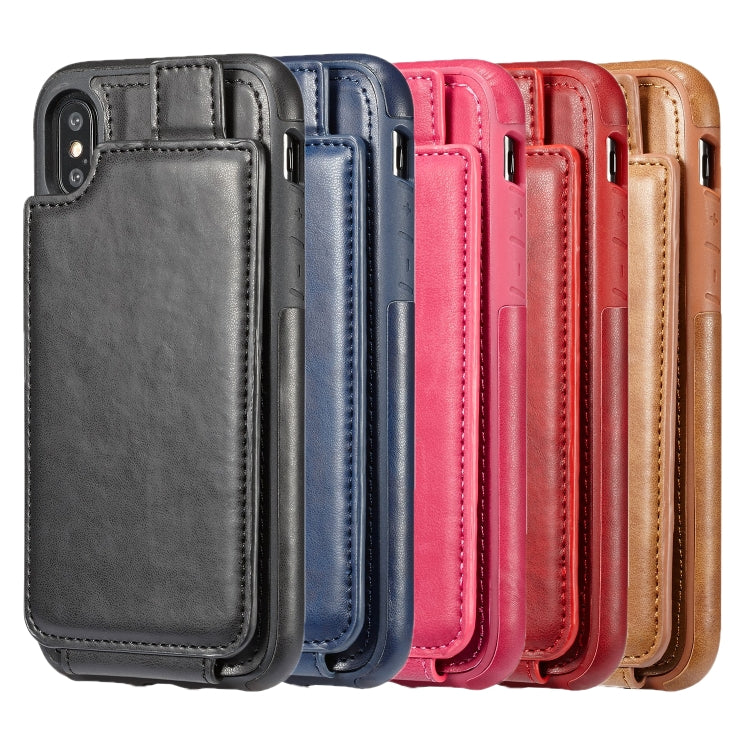 For iPhone X / XS Retro PU Leather Texture Vertical Flip Protective Leather Case with Card Slots & Wallet & Photo Frame
